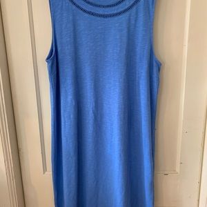 New Talbots all cotton blue knit dress XL